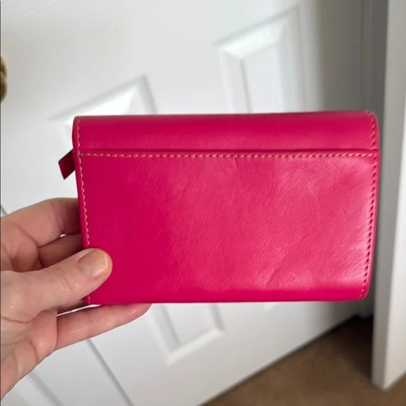 Dooney & Bourke Florentine Fuchsia Leather Wallet - Picture 2 of 5
